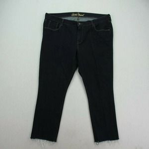 CC - Old Navy The Sweetheart Cropped Jeans Women 16 Dark Wash High Rise Raw Hem